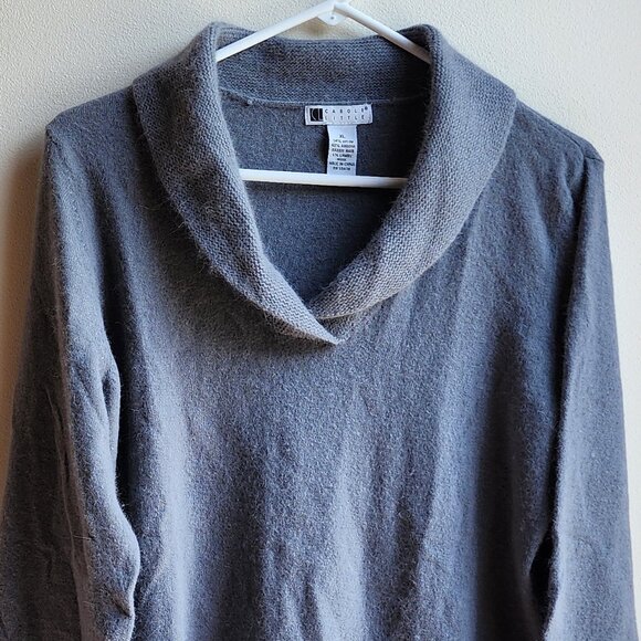 Carole Little Gray Angora Rabbit Hair Sweater Size XL - Picture 5 of 14